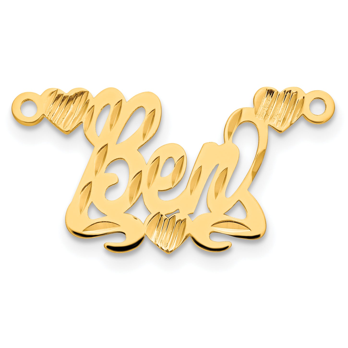 10K Diamond-cut Hearts Name Plate Secondary image