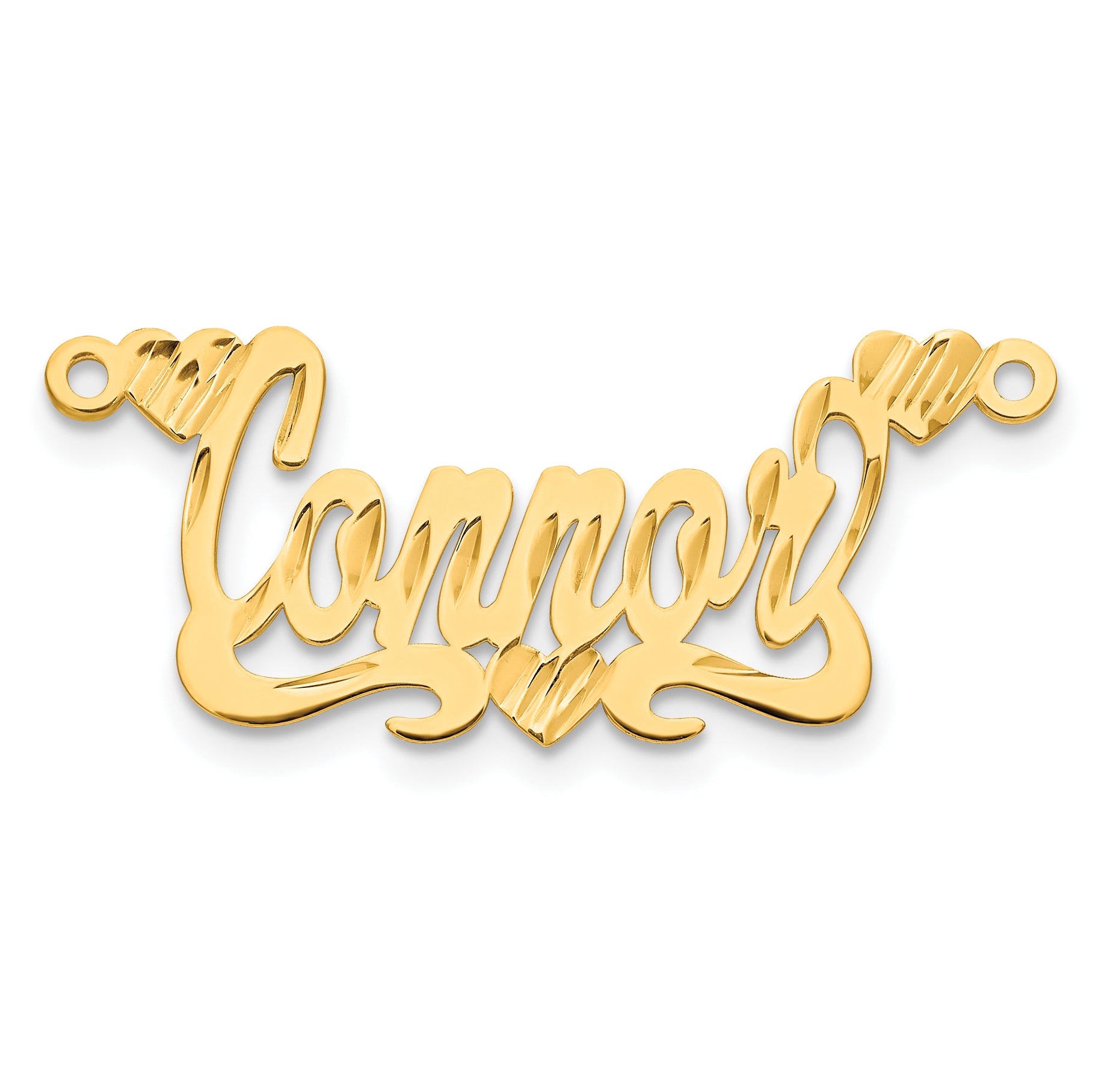 10K Diamond-cut Hearts Name Plate Main image