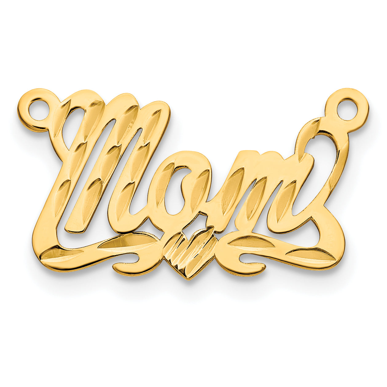 10K Diamond-cut Heart Name Plate Secondary image