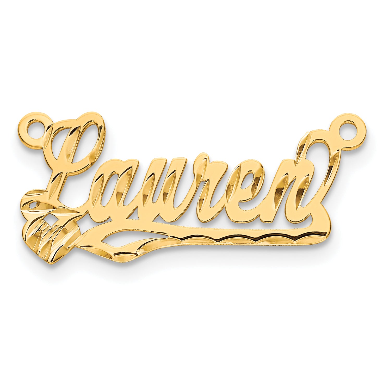 10K Diamond-cut Heart Name Plate Main image