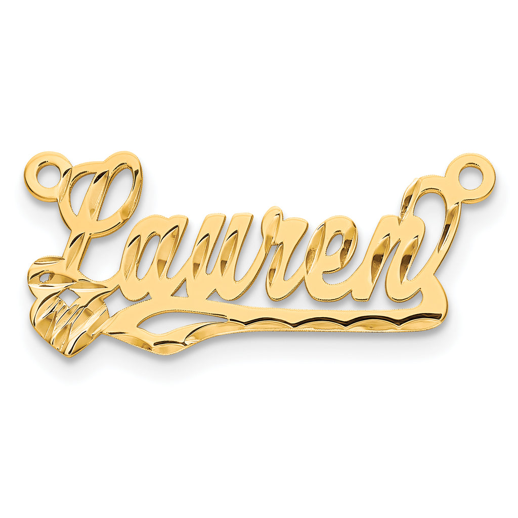 10K Diamond-cut Heart Name Plate