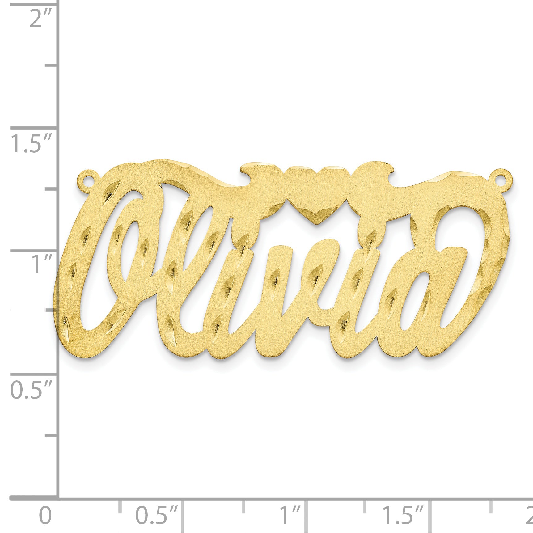 10K Satin Diamond-cut with Heart Name Plate