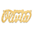 10K Satin Diamond-cut with Heart Name Plate