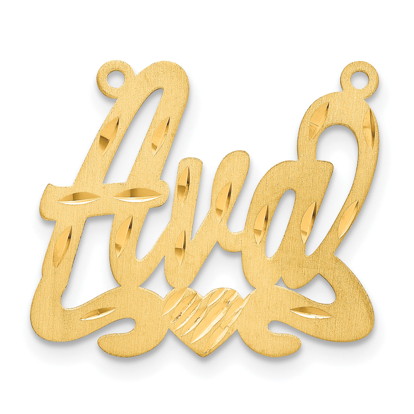 10K Satin Diamond-cut with Heart Name Plate Secondary image