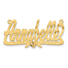 10K Satin Diamond-cut Heart Name Plate