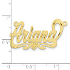 10K Satin Diamond-cut Heart Name Plate