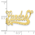 10K Satin Diamond-cut Heart Name Plate