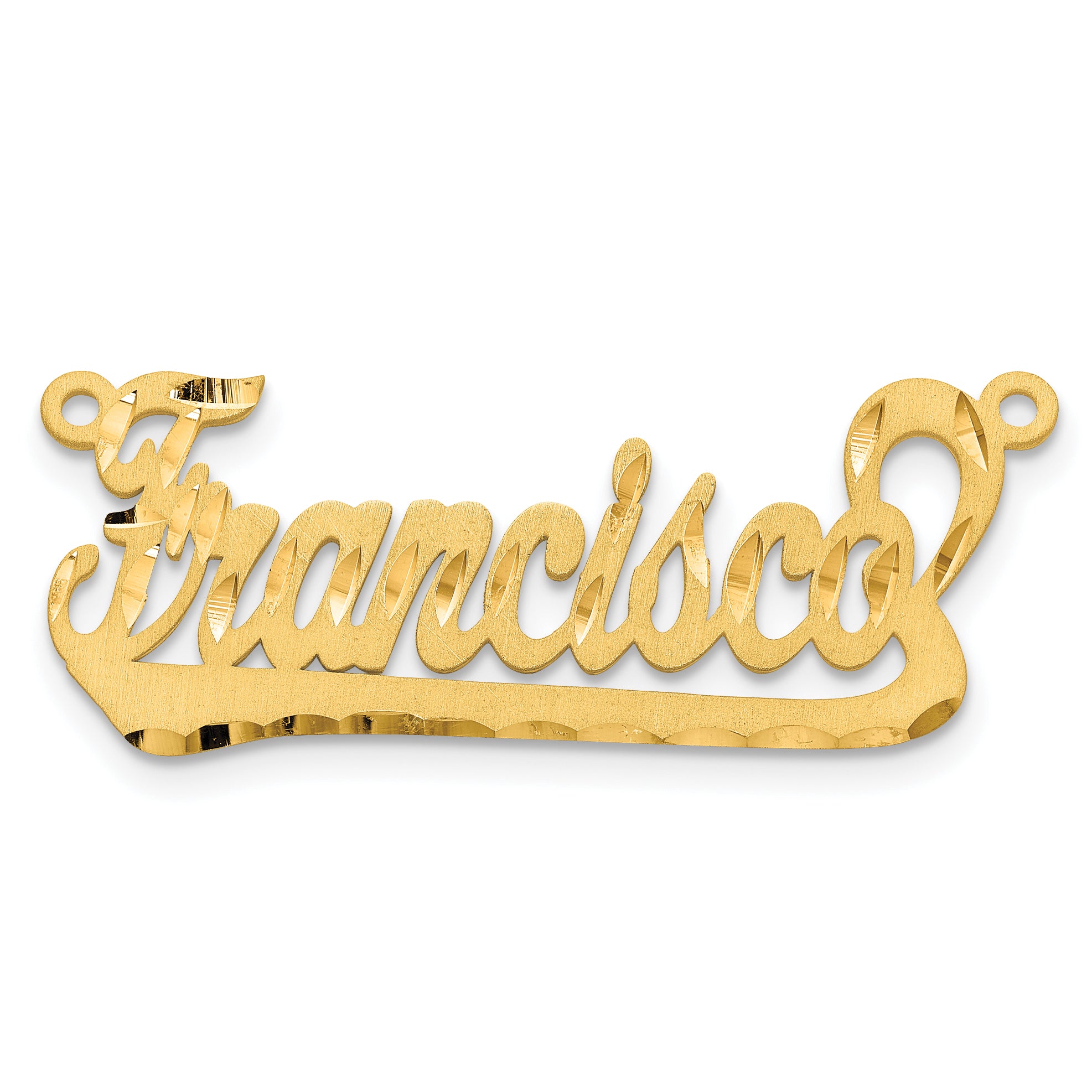 10K Satin Diamond-cut name Plate