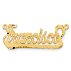 10K Satin Diamond-cut name Plate