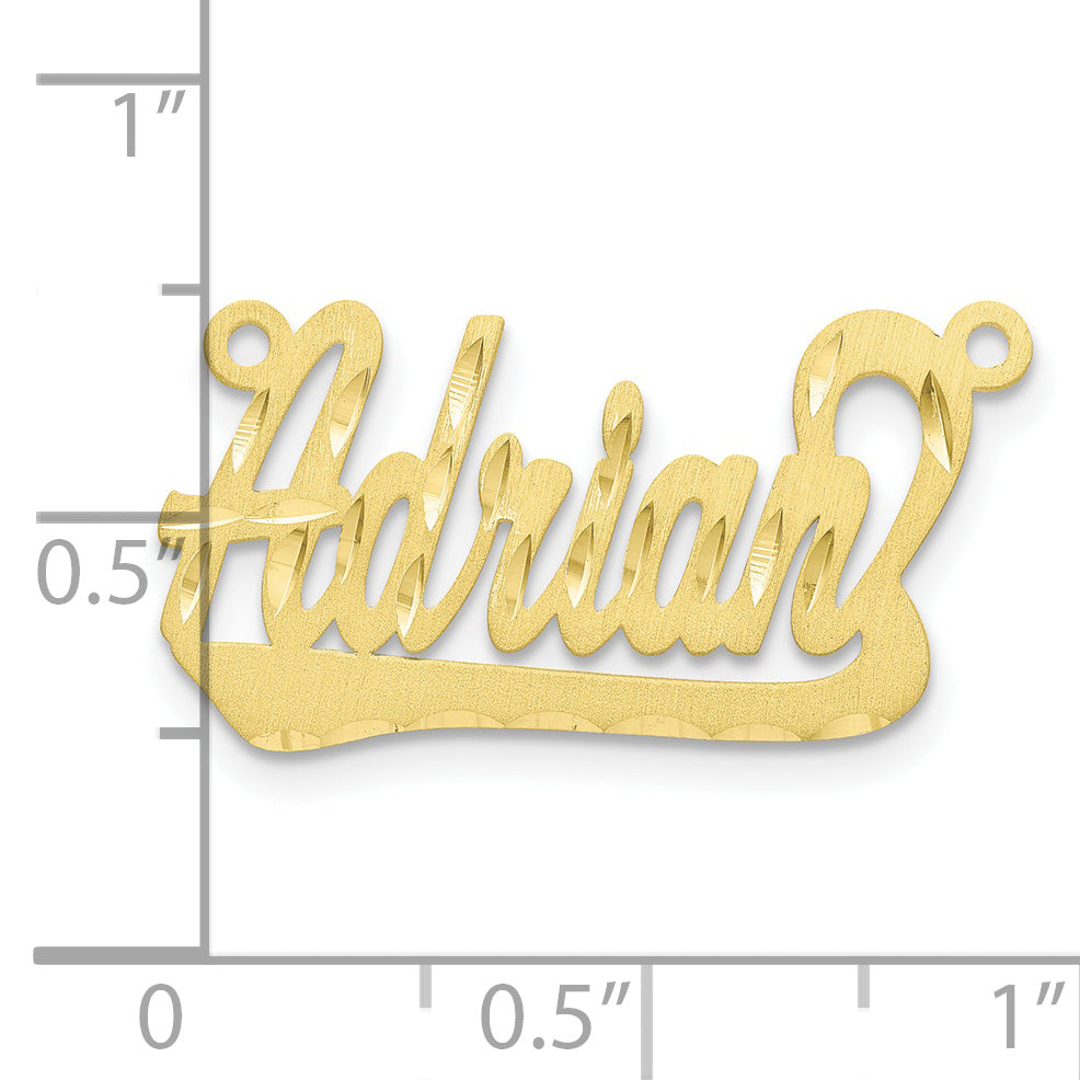 10K Satin Diamond-cut name Plate