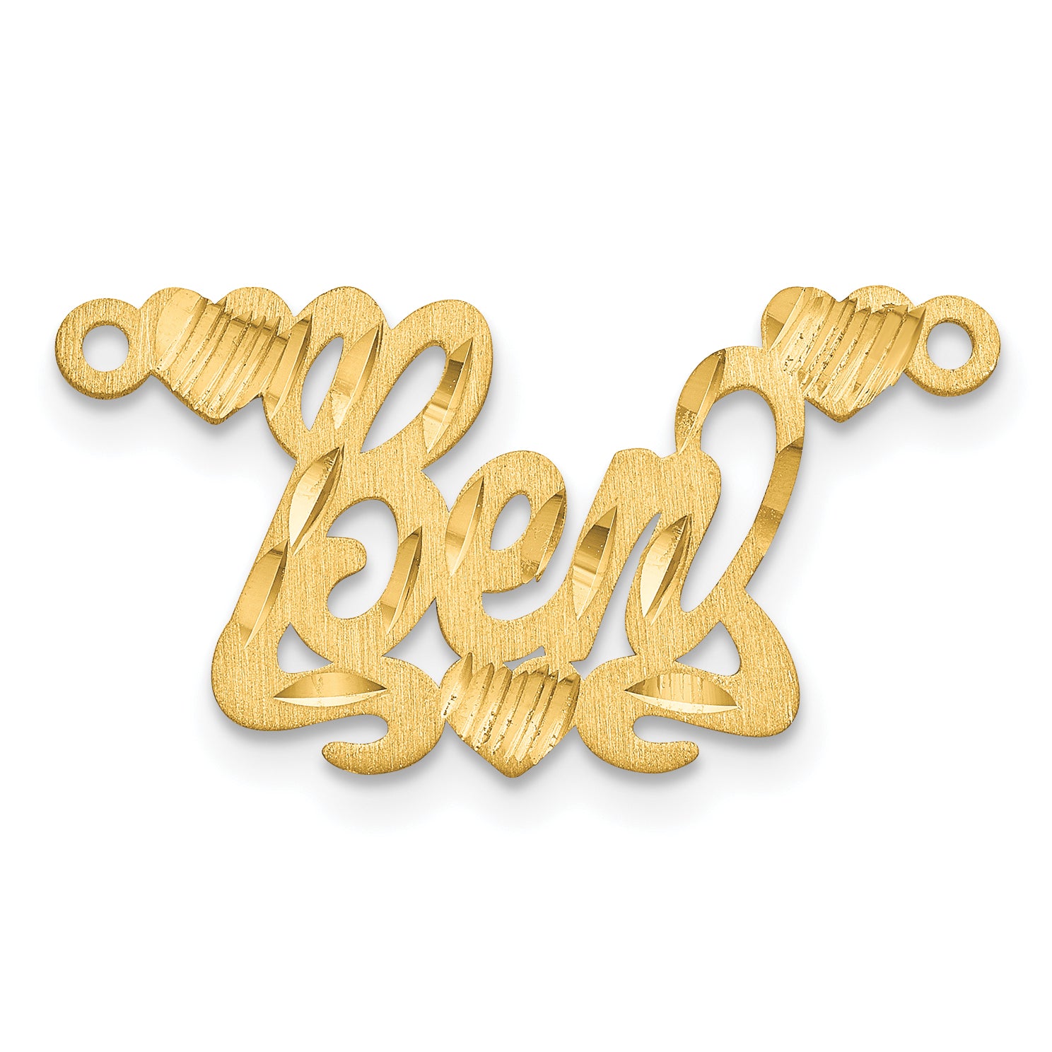 10K Satin Diamond-cut Hearts Name Plate Secondary image