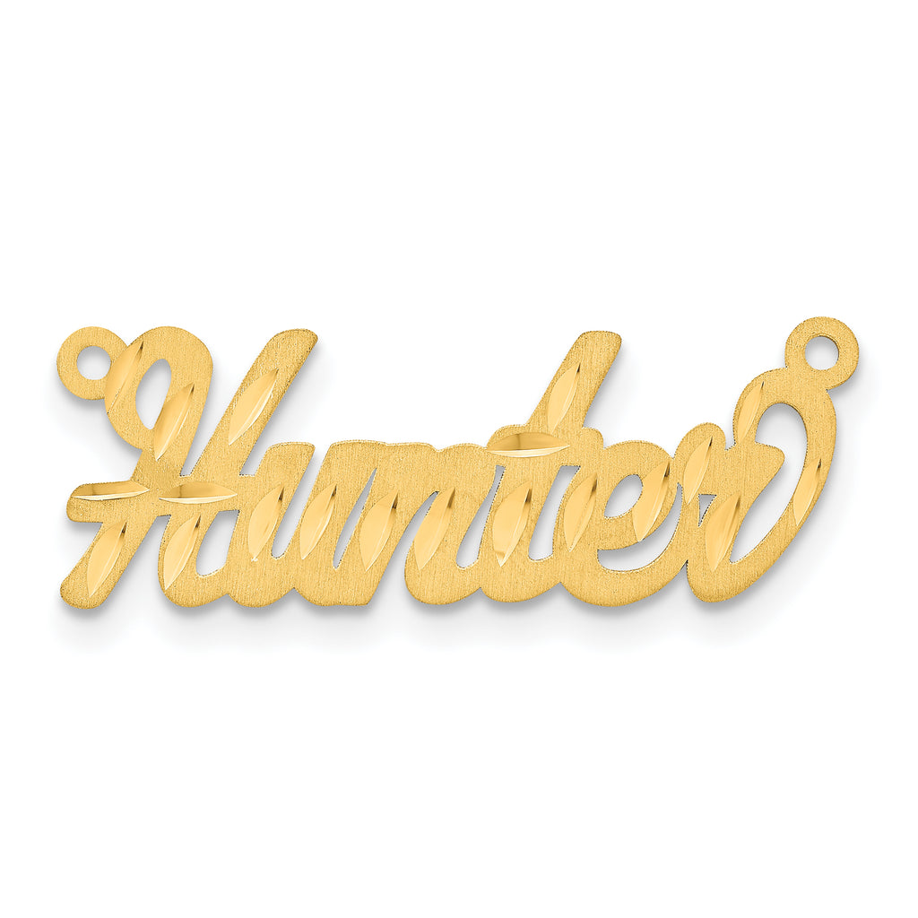 10K Satin Diamond-cut Name Plate