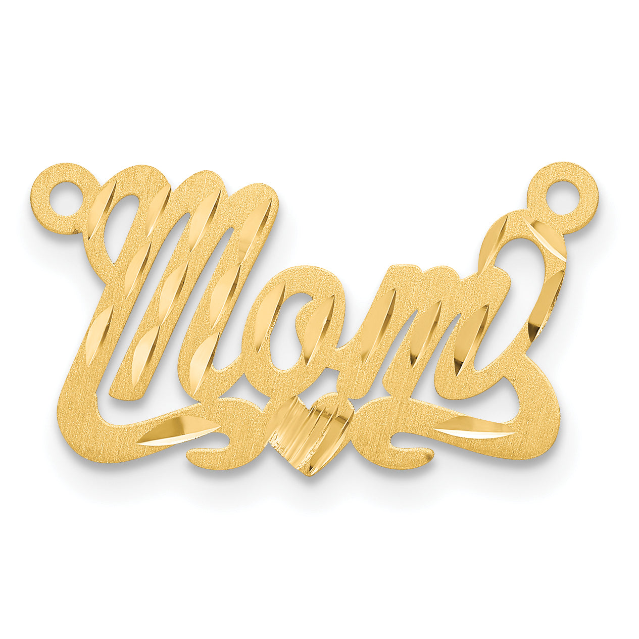 10K Satin Diamond-cut Heart Name Plate Secondary image