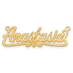 10K Satin Diamond-cut Heart Name Plate