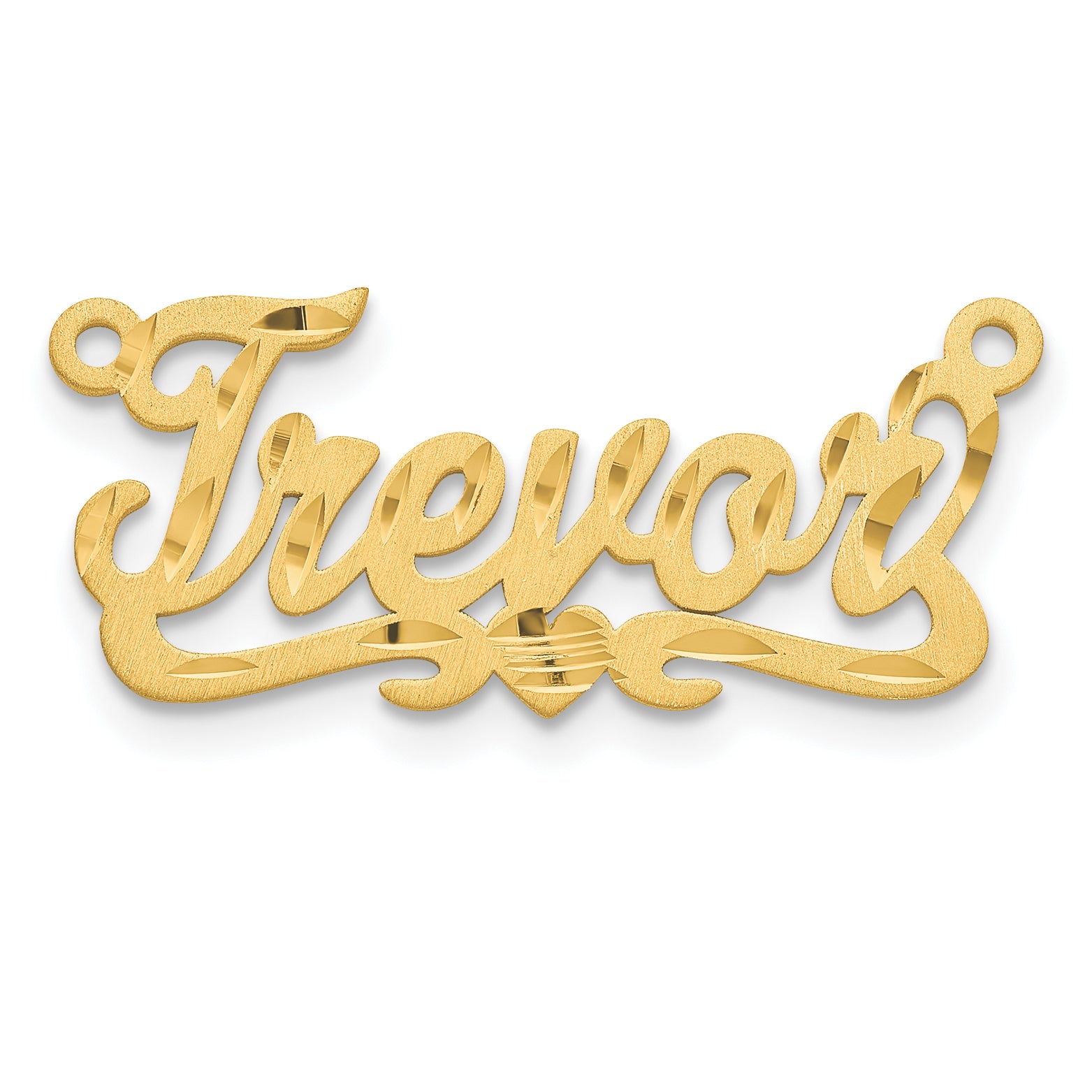 10K Satin Diamond-cut Heart Name Plate Main image