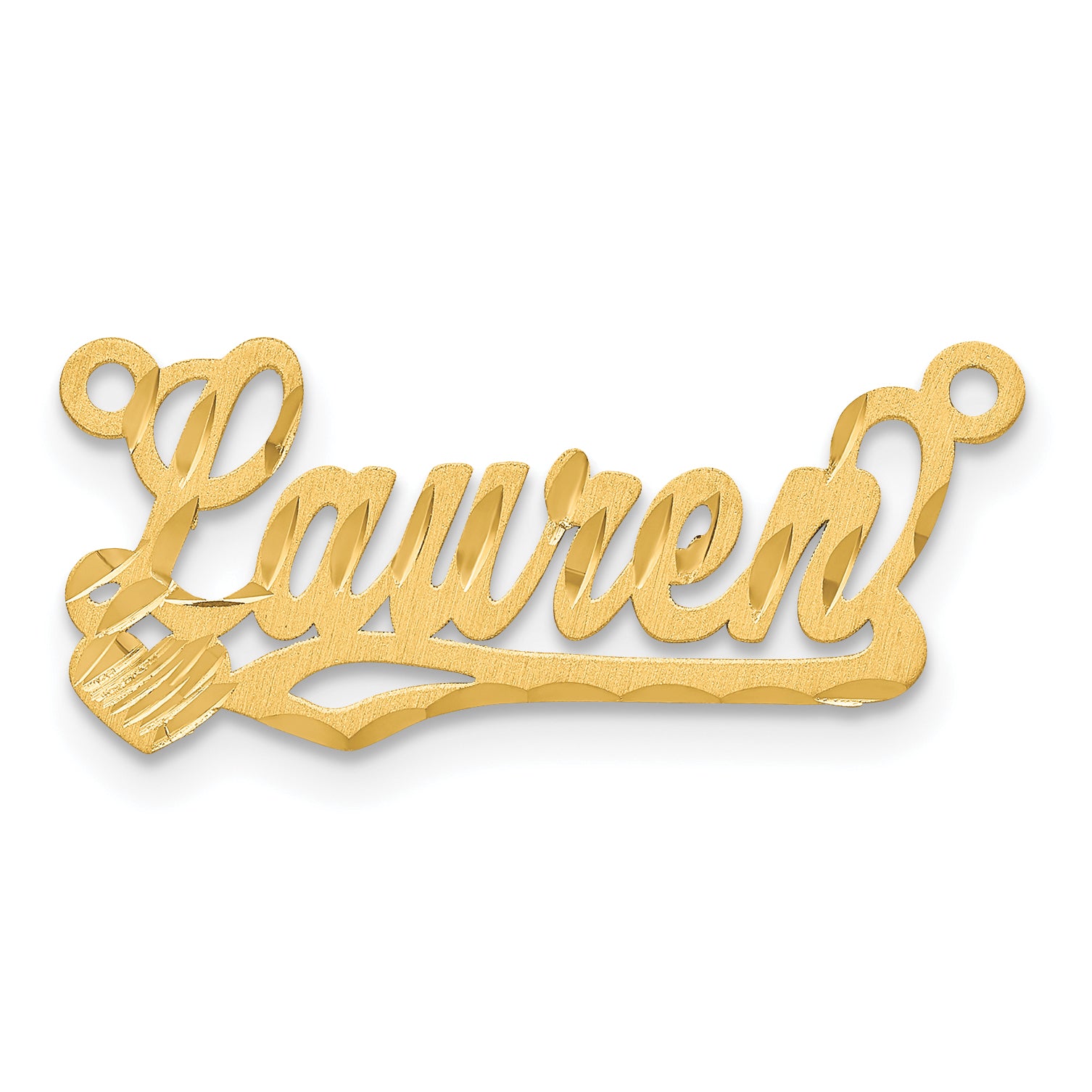 10K Satin Diamond-cut Heart Name Plate Main image