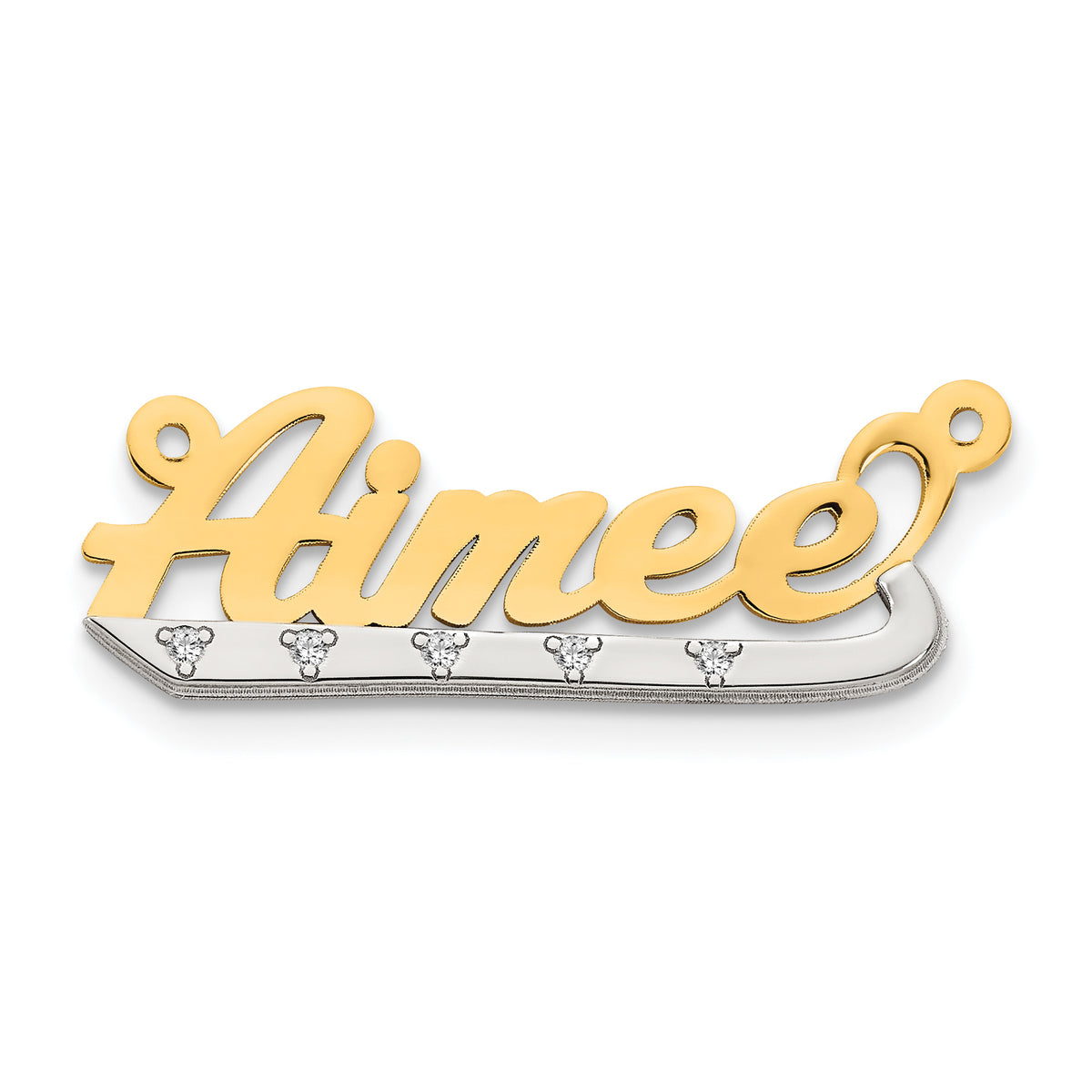 10KY Two-tone 3D Diamond Name Plate