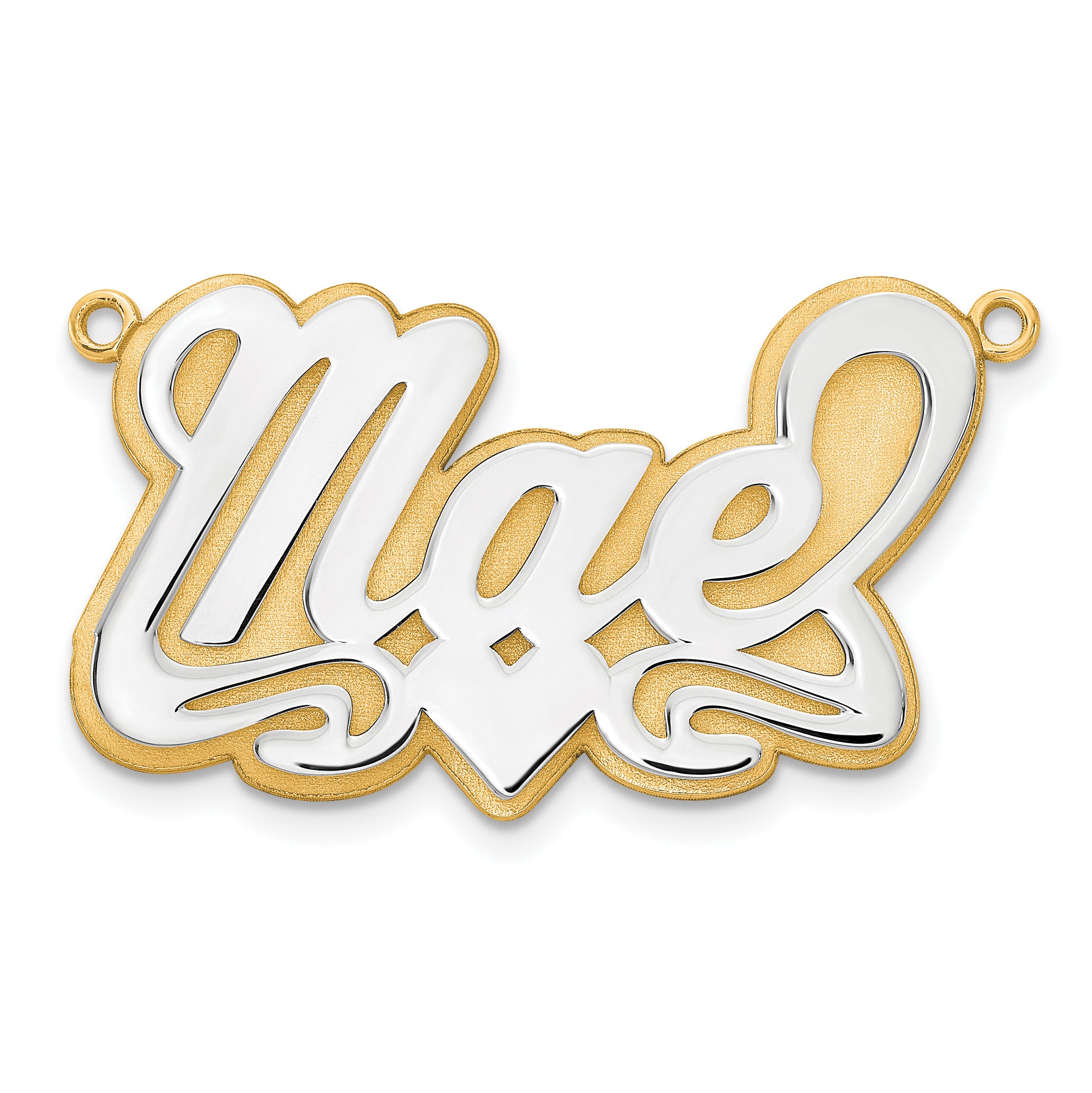 10K 3D Two-tone Polished Name Plate Secondary image