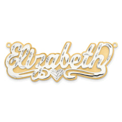 10K 3D Two-tone Diamond-cut Name Plate