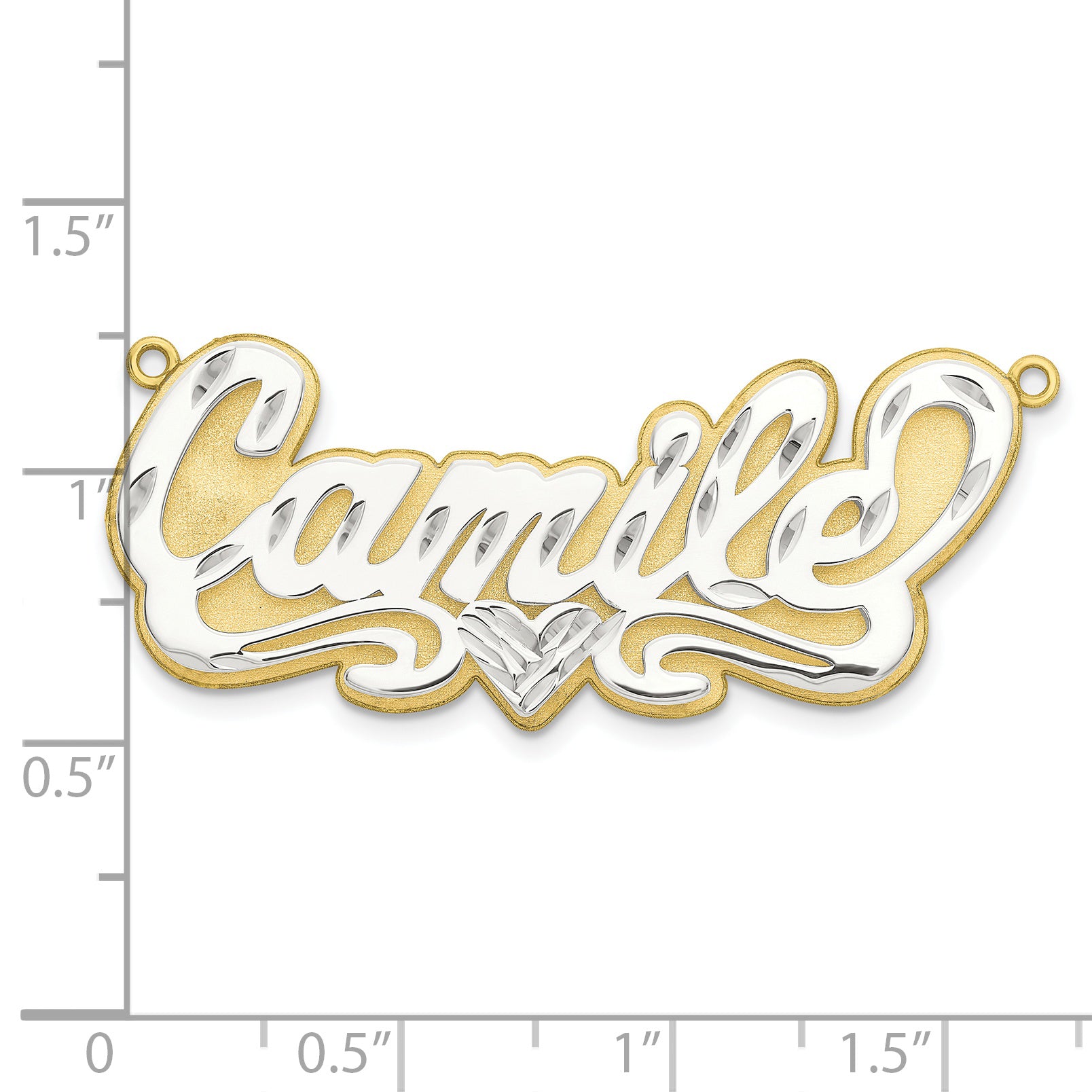 10K 3D Two-tone Diamond-cut Name Plate