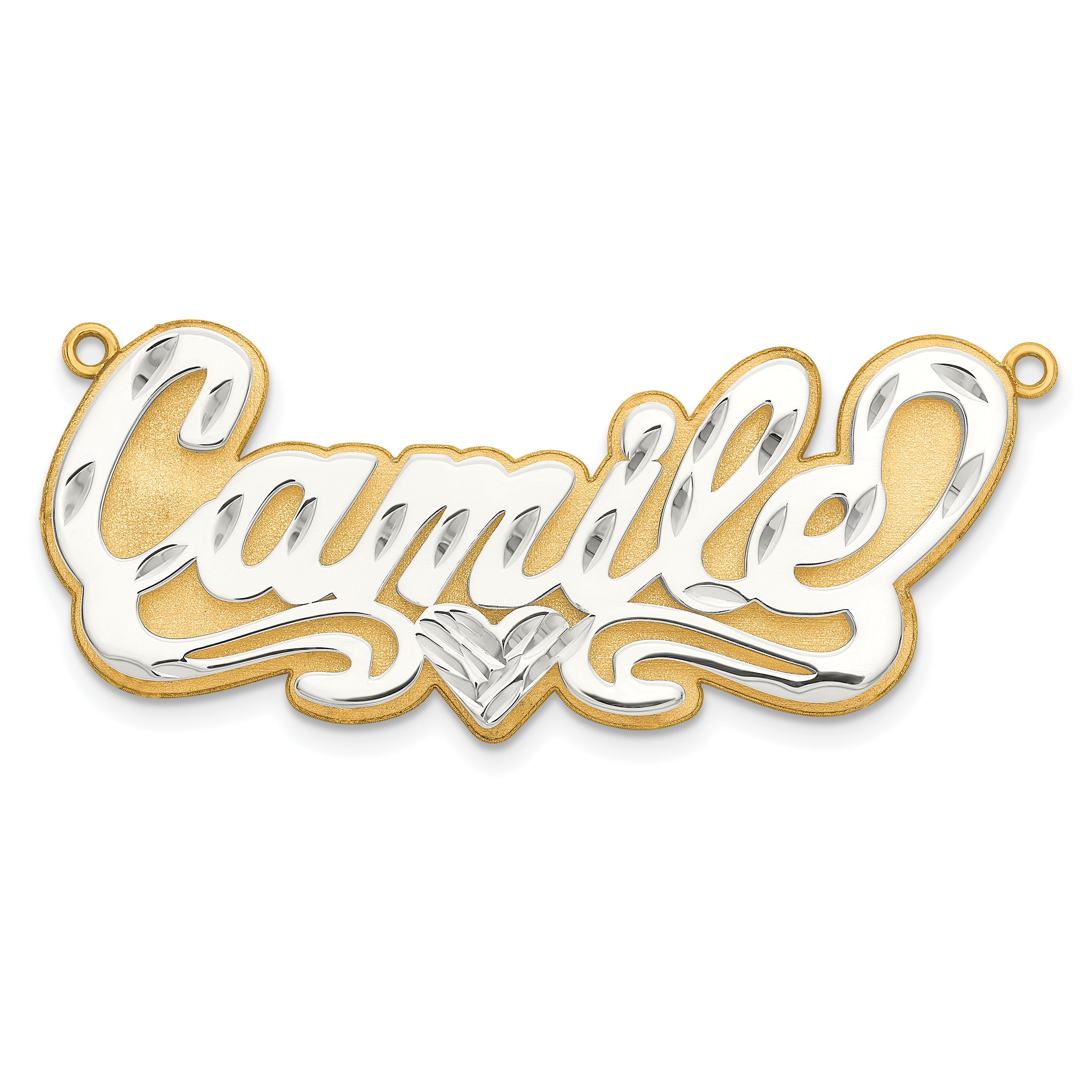 10K 3D Two-tone Diamond-cut Name Plate Main image