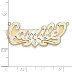 10K 3D Two-tone Satin Diamond-cut Name Plate