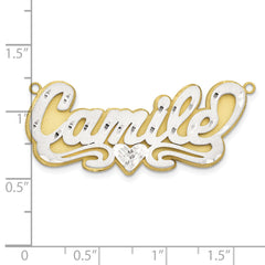 10K 3D Two-tone Satin Diamond-cut Name Plate