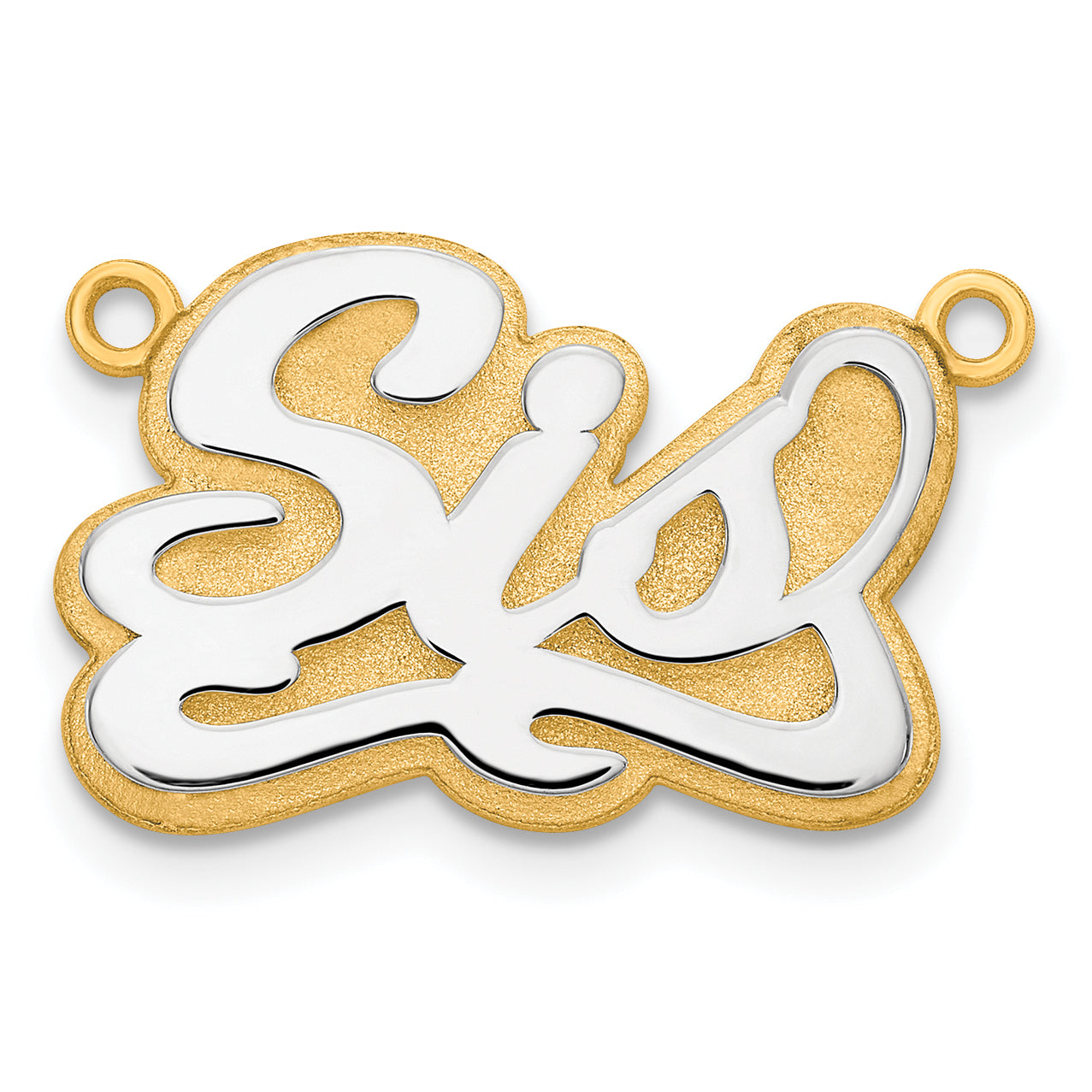 10K 3D Two-tone Polished Name Plate
