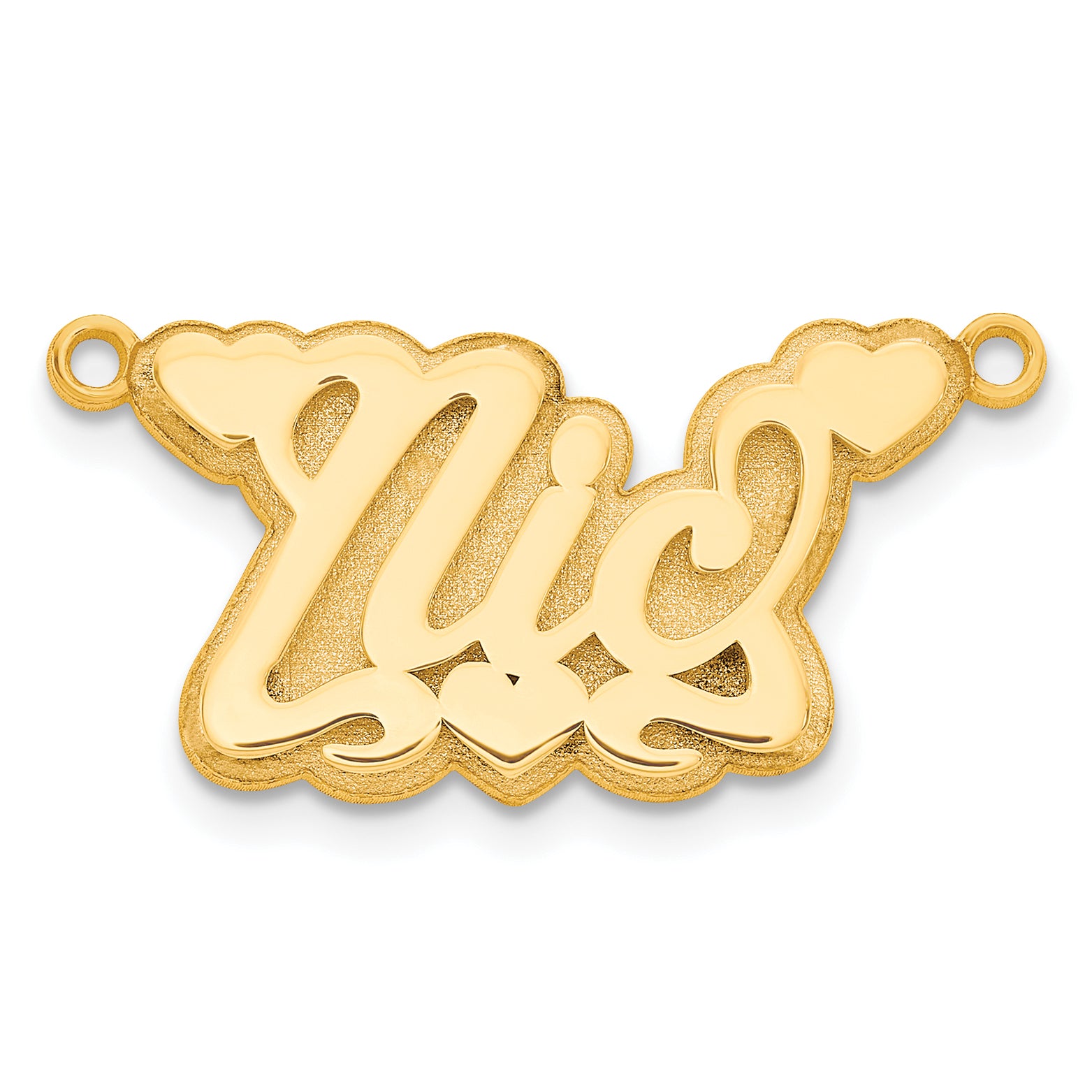 10KY 3D Polished Hearts Name Plate Secondary image