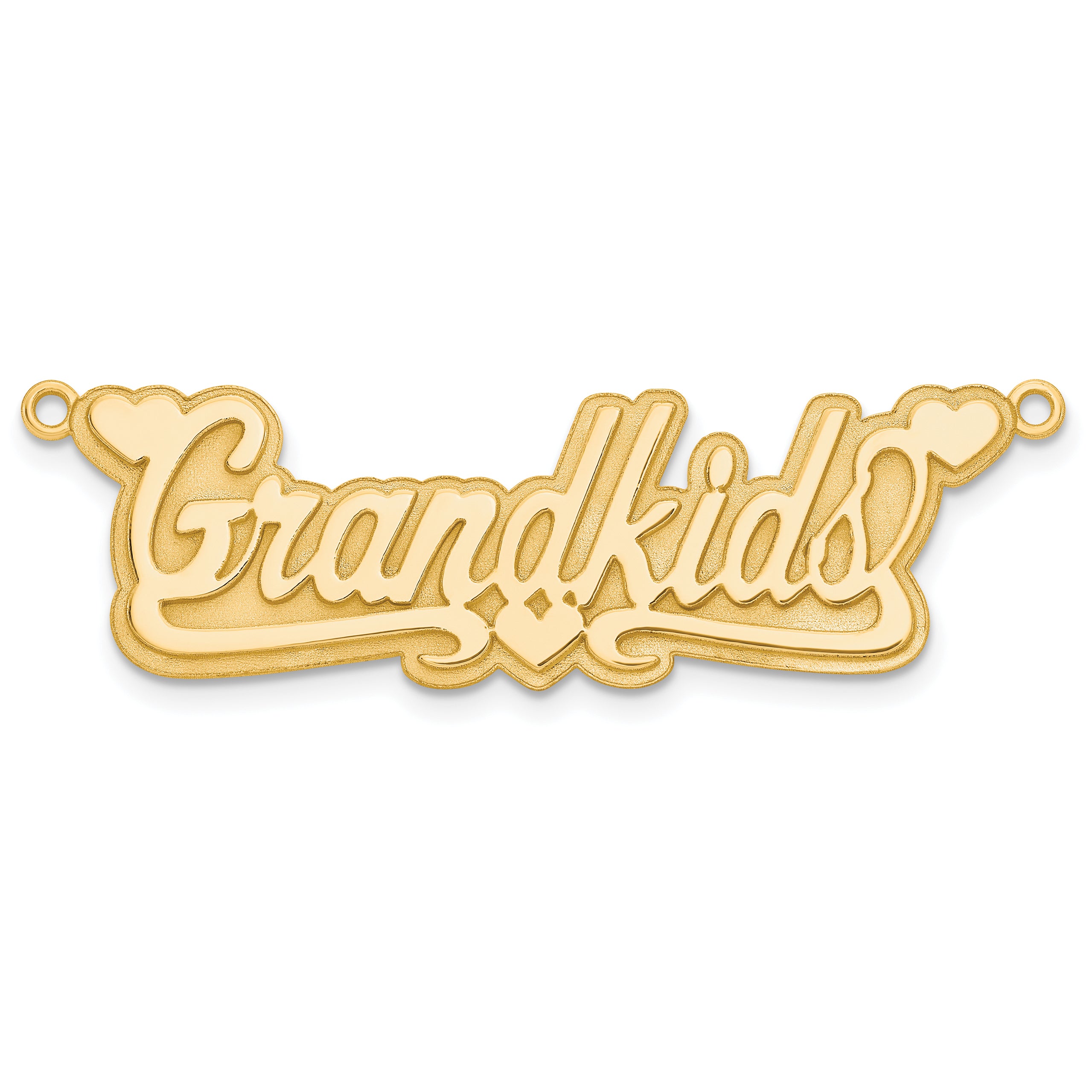 10KY 3D Polished Hearts Name Plate