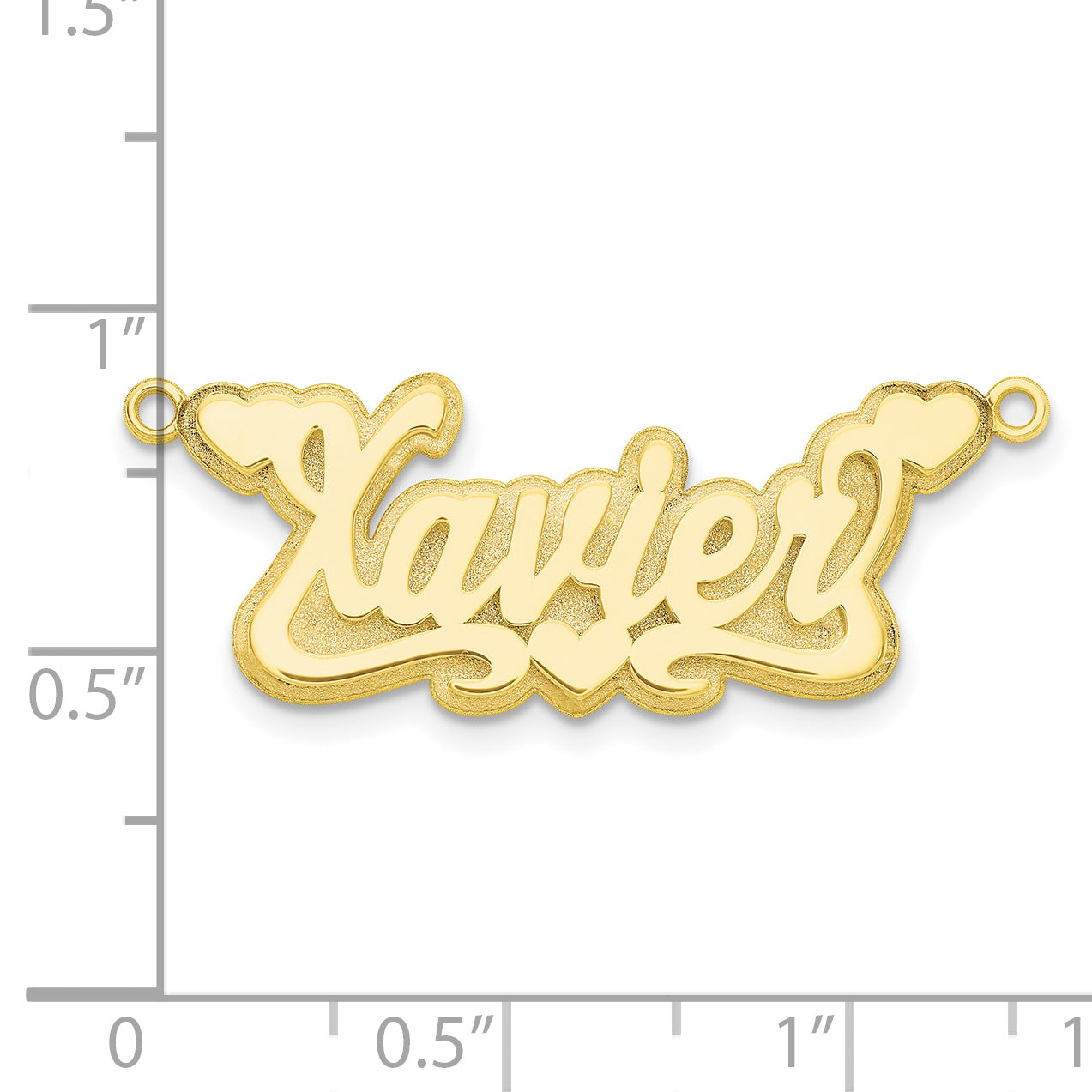 10KY 3D Polished Hearts Name Plate