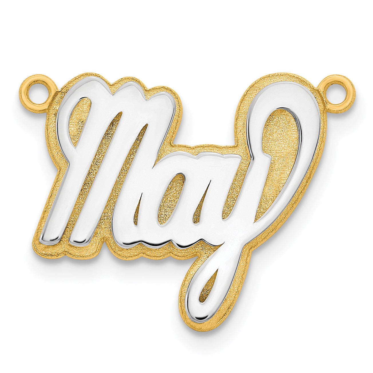 10K 3D Two-tone Polished Name Plate Secondary image