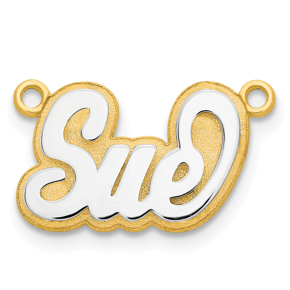 10K 3D Two-tone Polished Name Plate Secondary image