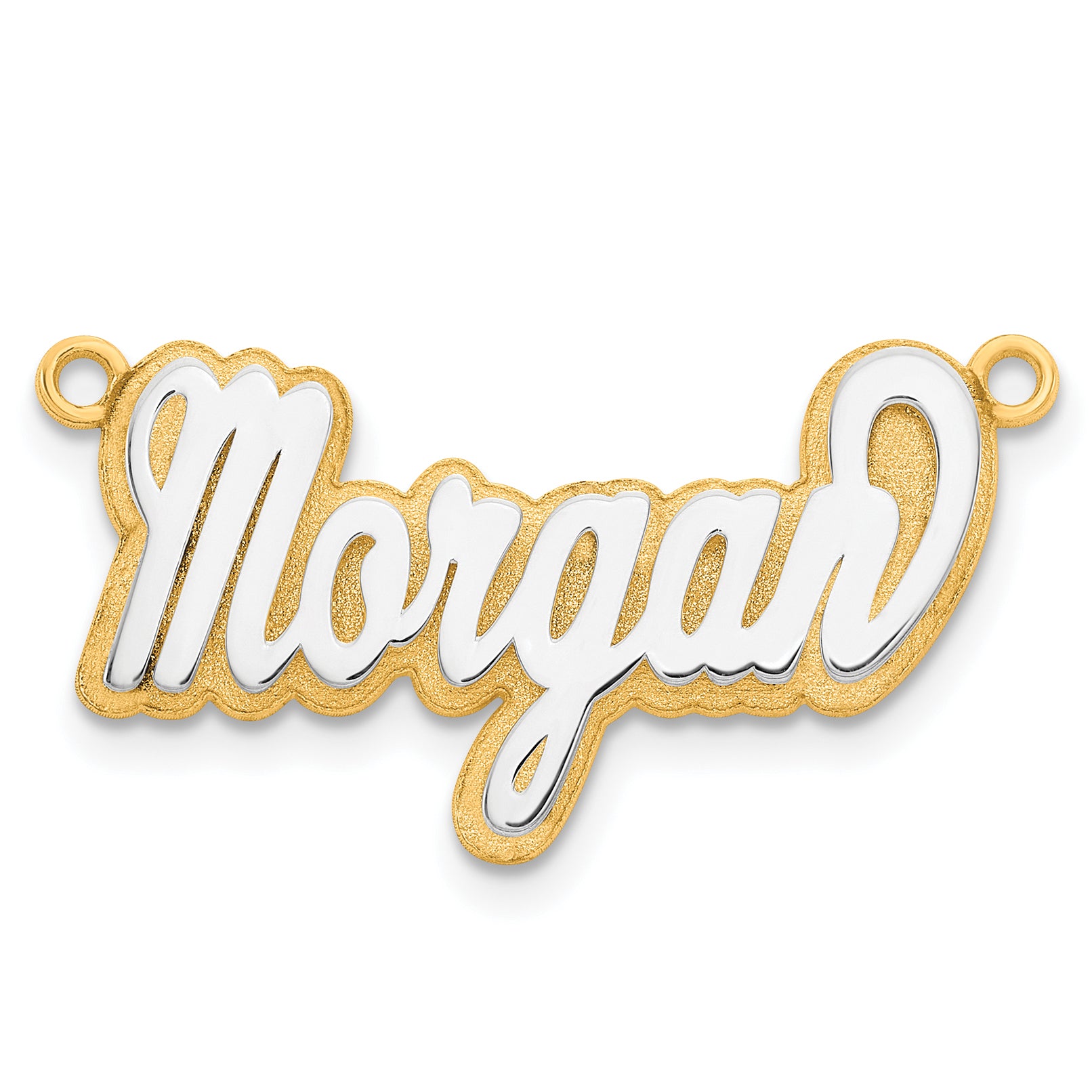 10K 3D Two-tone Polished Name Plate Main image