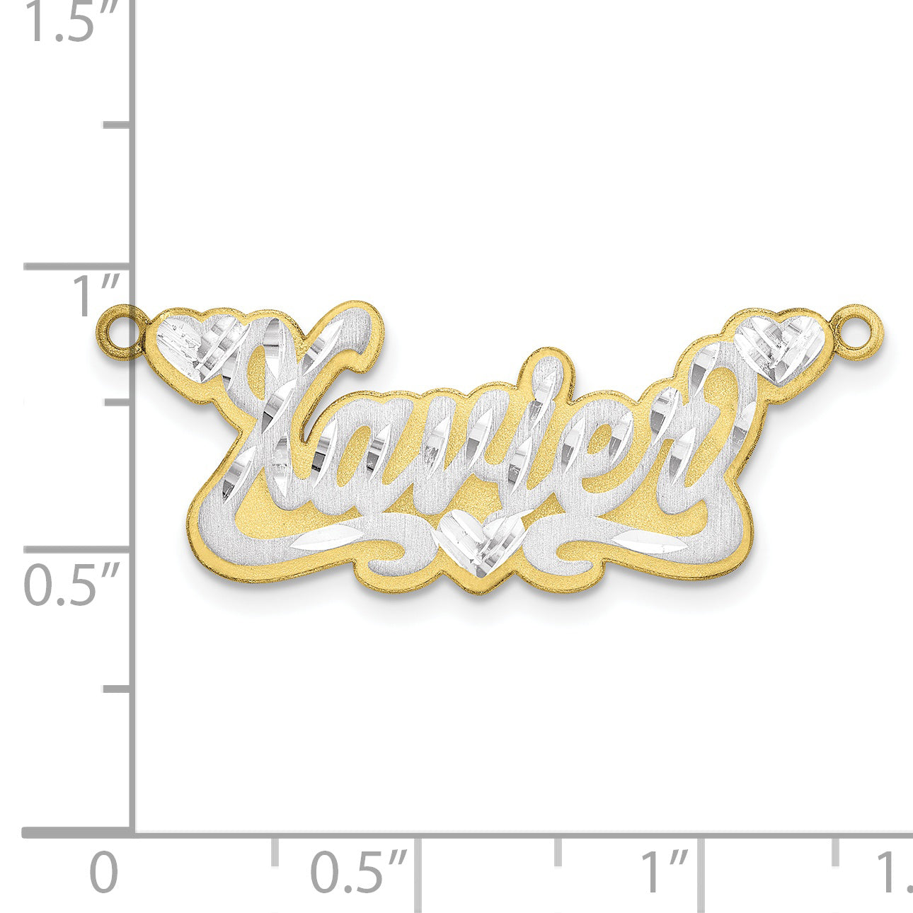 10K 3D Two-tone Satin Diamond-cut Name Plate