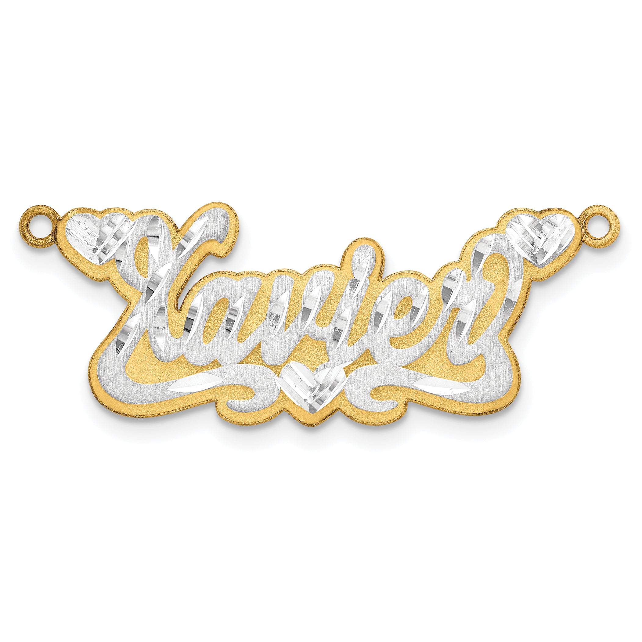 10K 3D Two-tone Satin Diamond-cut Name Plate Main image