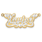 10K 3D Two-tone Satin Diamond-cut Name Plate
