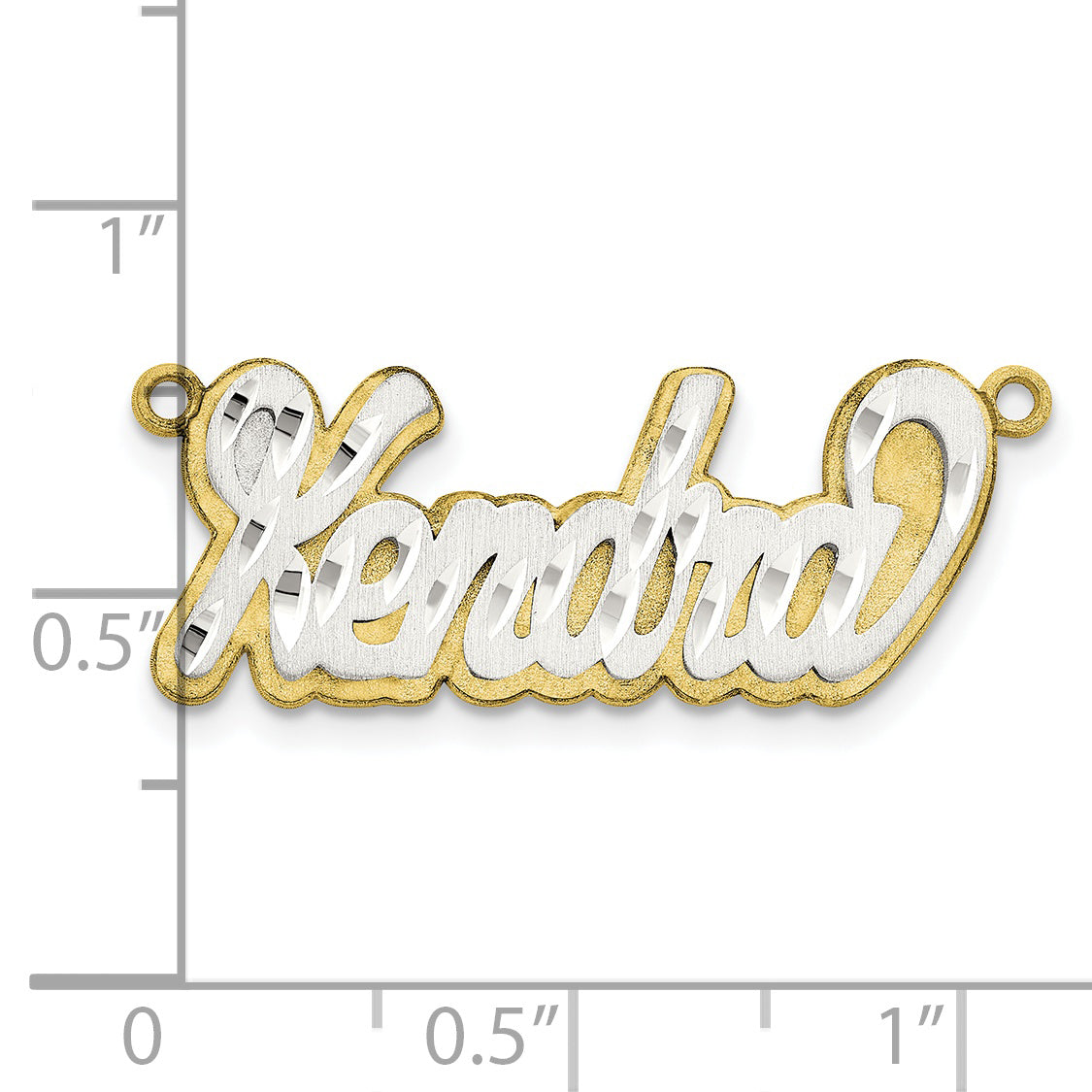 10K 3D Two-tone Satin Diamond-cut Name Plate