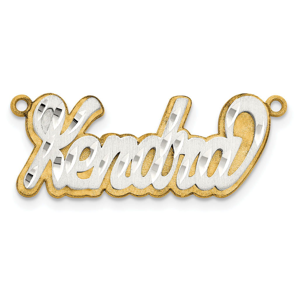 10K 3D Two-tone Satin Diamond-cut Name Plate