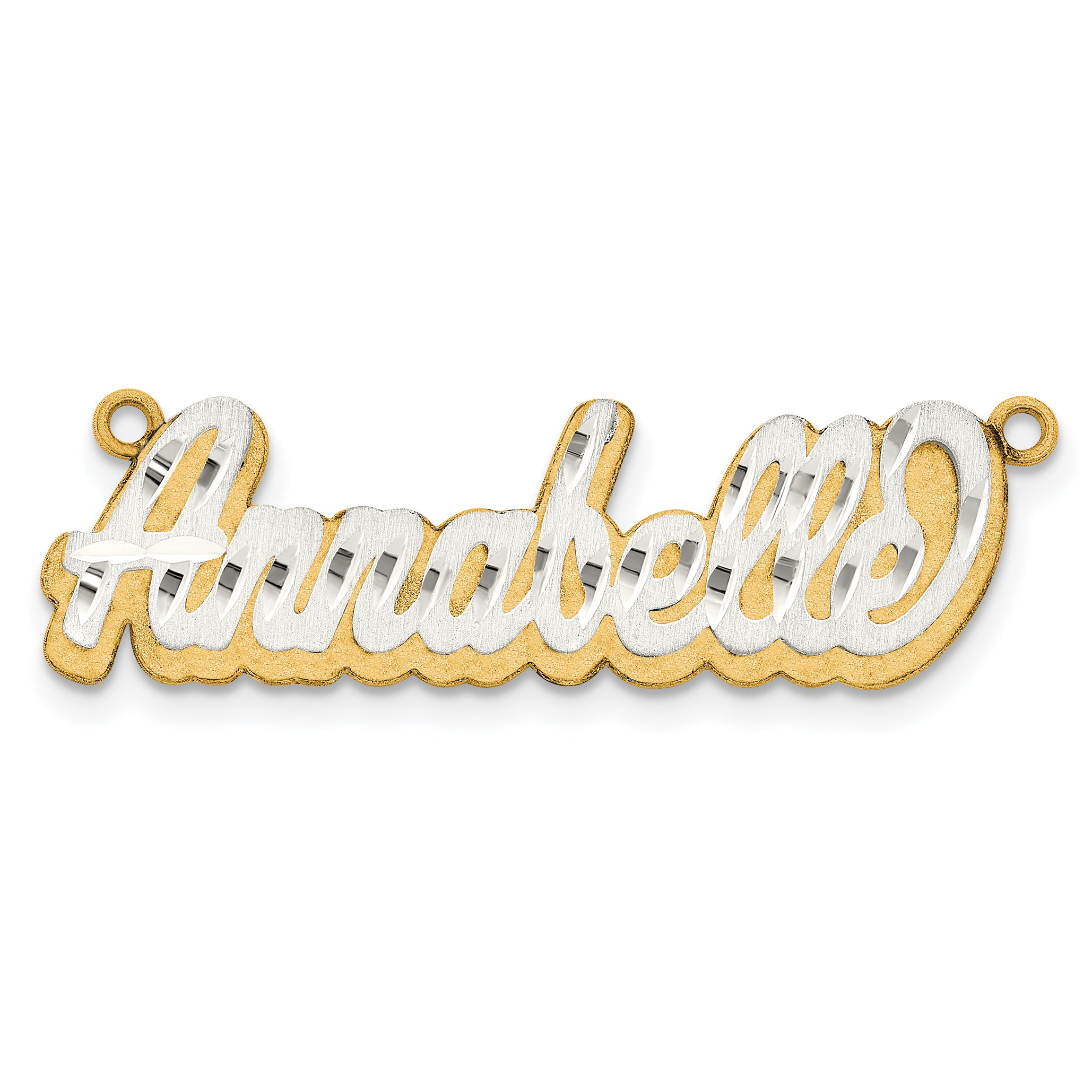 10K 3D Two-tone Satin Diamond-cut Name Plate