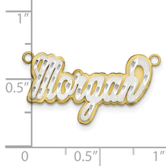 10K 3D Two-tone Satin Diamond-cut Name Plate