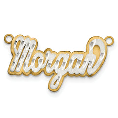 10K 3D Two-tone Satin Diamond-cut Name Plate