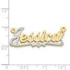10KY and Rhodium 3D Diamond Name Plate