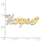 10KY and Rhodium 3D Diamond Name Plate