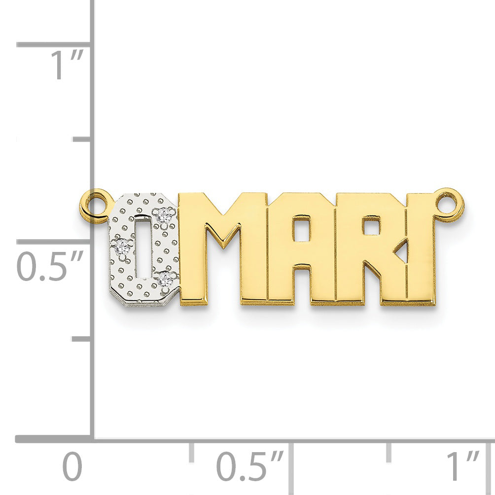 10KY and Rhodium Diamond Name Plate Secondary image