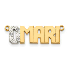 10KY and Rhodium Diamond Name Plate
