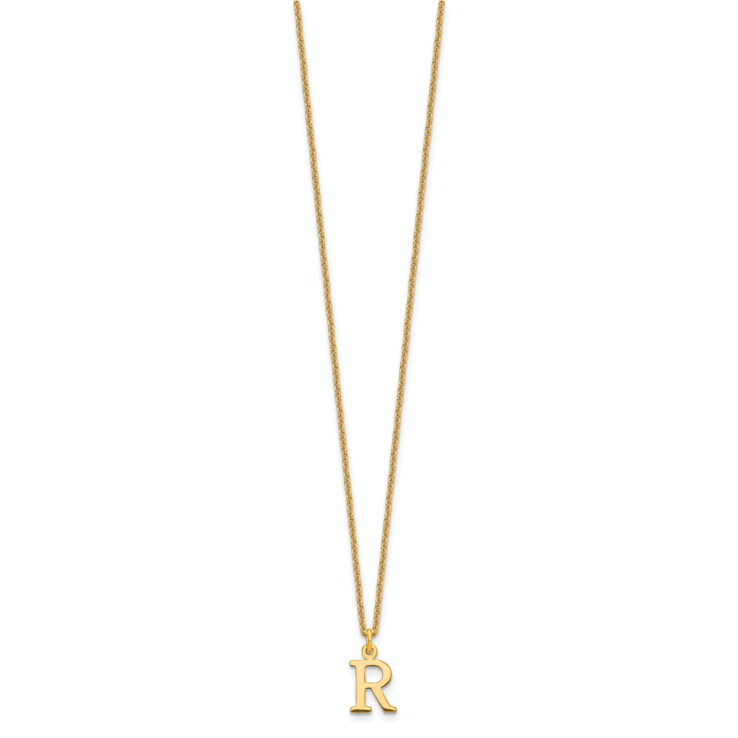 10KY Cutout Letter R Initial Necklace