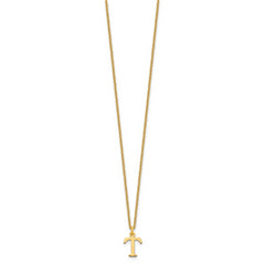 10KY Cutout Letter T Initial Necklace