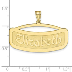 10K Curved Name Plate Pendant