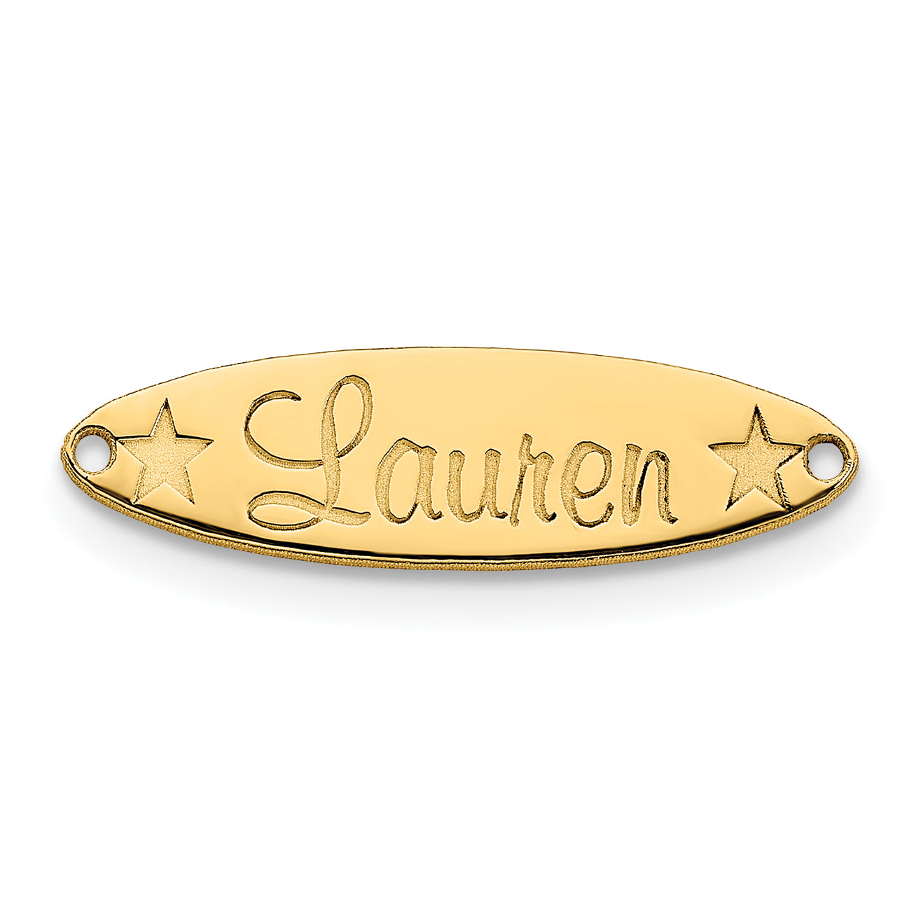 10K Small Oval with Stars Name Plate Main image
